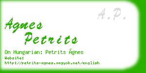 agnes petrits business card