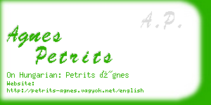 agnes petrits business card